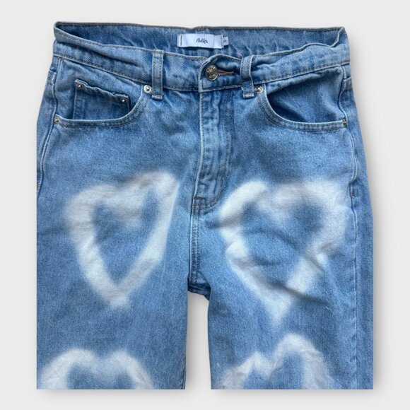 Adika wide leg baggy Heart Graffiti Jeans - women's small (26) - Picture 6 of 7